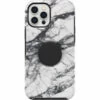 Coque IPhone 11 Pro Max Otter + Pop Symmetry Series White Marble (White / Black Graphic)