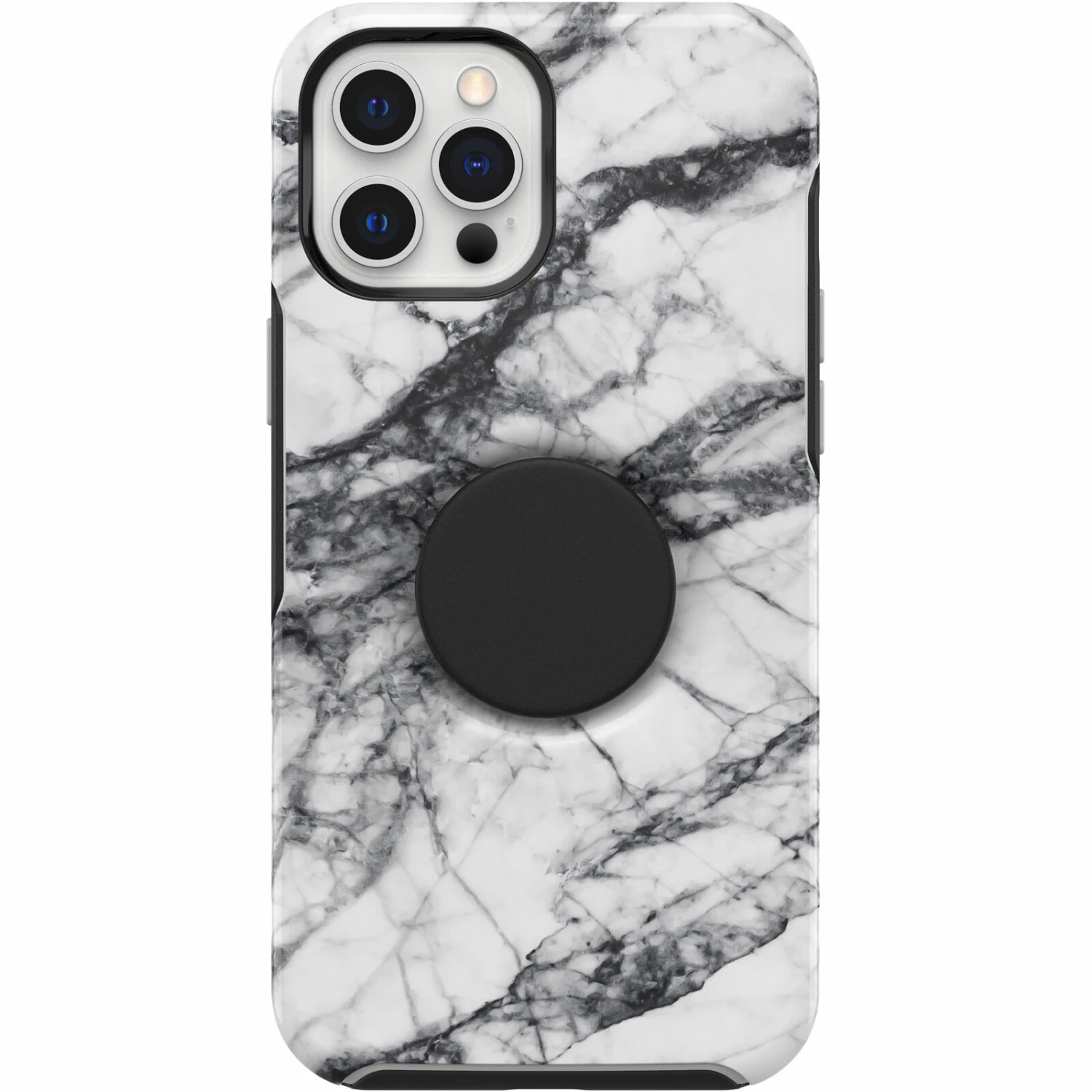 Coque IPhone 11 Pro Max Otter + Pop Symmetry Series White Marble (White / Black Graphic)