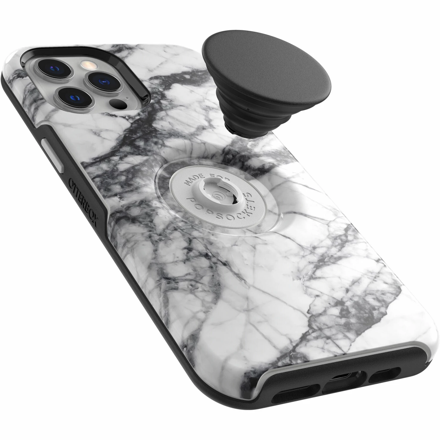 Coque IPhone 11 Pro Max Otter + Pop Symmetry Series White Marble (White / Black Graphic) â Image 4