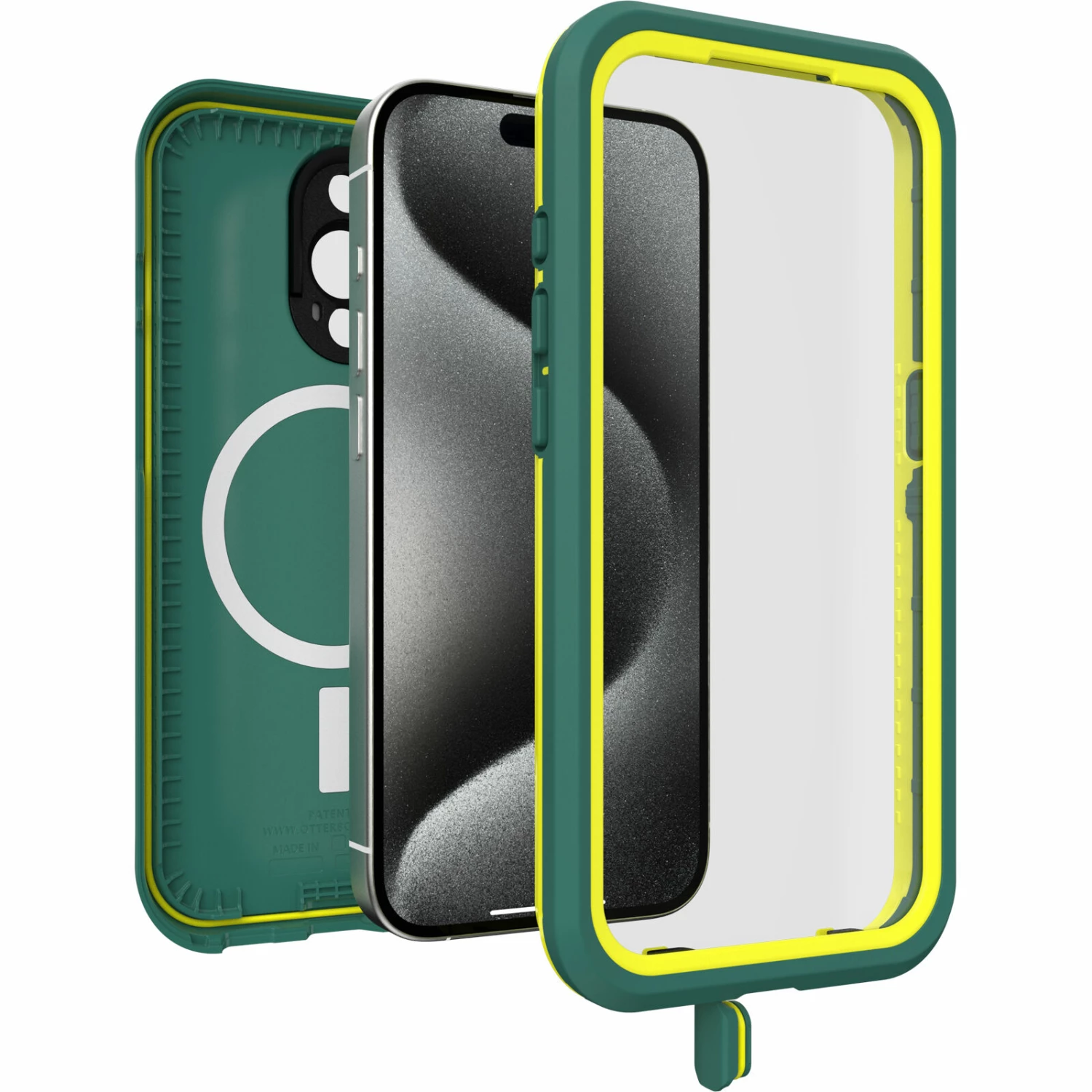 Coque Étanche à L’eau IPhone 15 Pro OtterBox Frē Series Pour MagSafe Pine (Green) – Image 3
