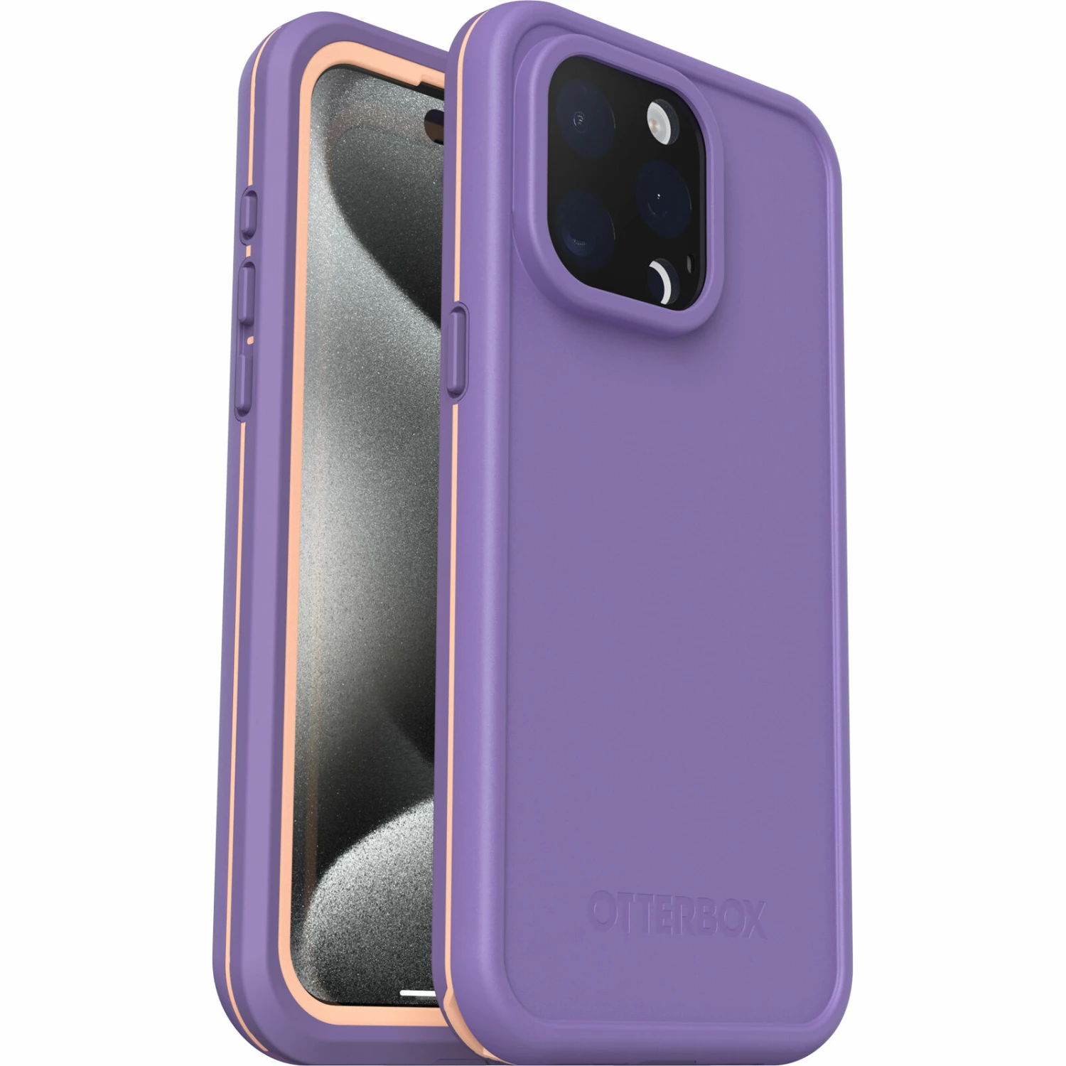 Coque Étanche à L’eau IPhone 15 Pro Max OtterBox Frē Series Pour MagSafe Rule Of Plum (Purple)