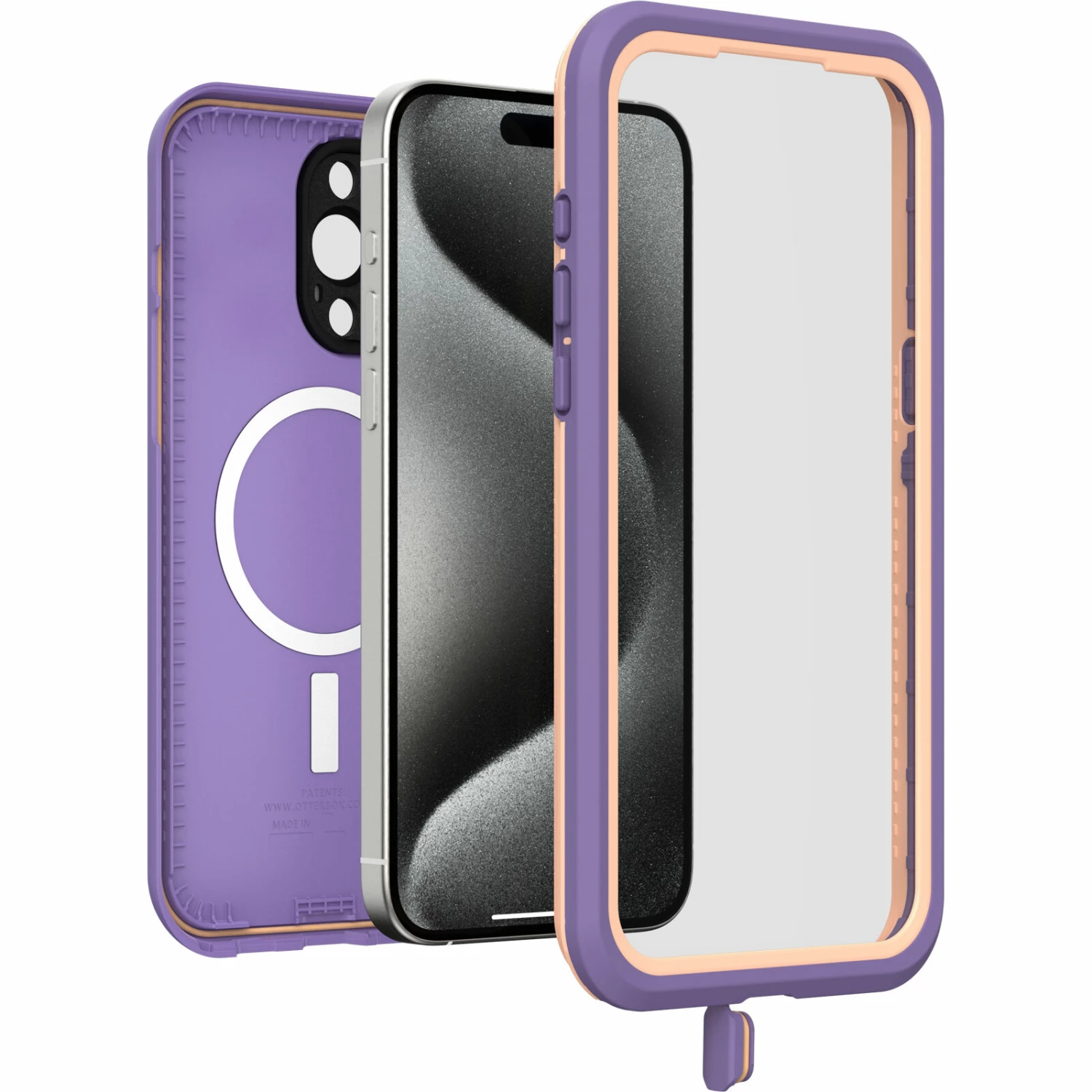 Coque Étanche à L’eau IPhone 15 Pro Max OtterBox Frē Series Pour MagSafe Rule Of Plum (Purple) – Image 3