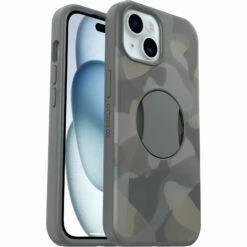 Coque IPhone 15 OtterGrip Symmetry Series Iron Camo (Grey)