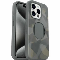 Coque IPhone 15 Pro OtterGrip Symmetry Series Iron Camo (Grey)