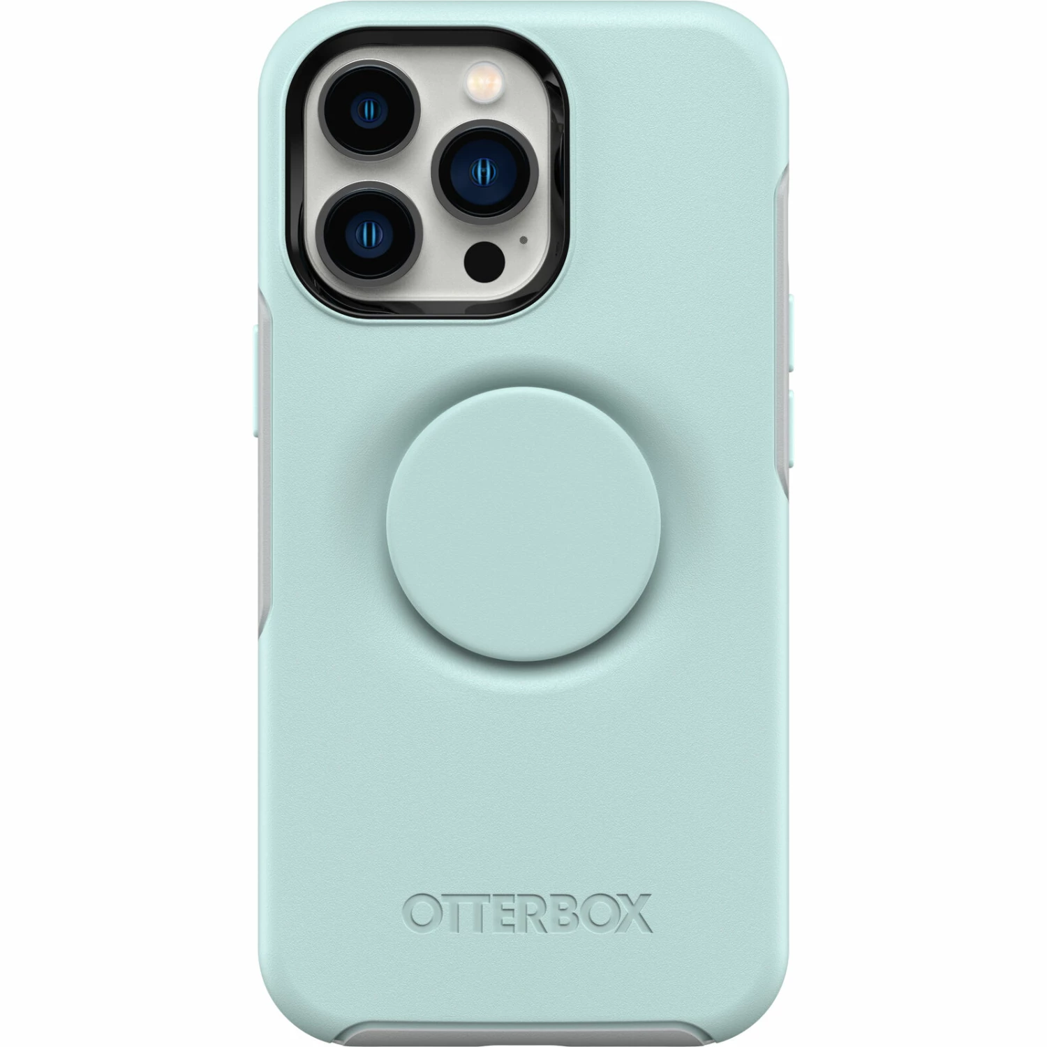 Coque IPhone 13 Pro Otter + Pop Symmetry Series Tranquil Waters (Light Teal / Grey)